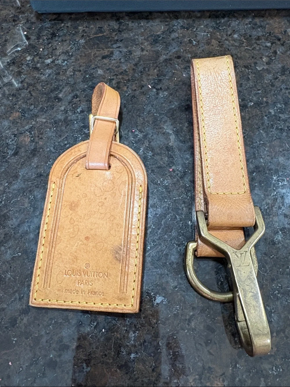 Louis Vuitton luggage tag and strap used condition